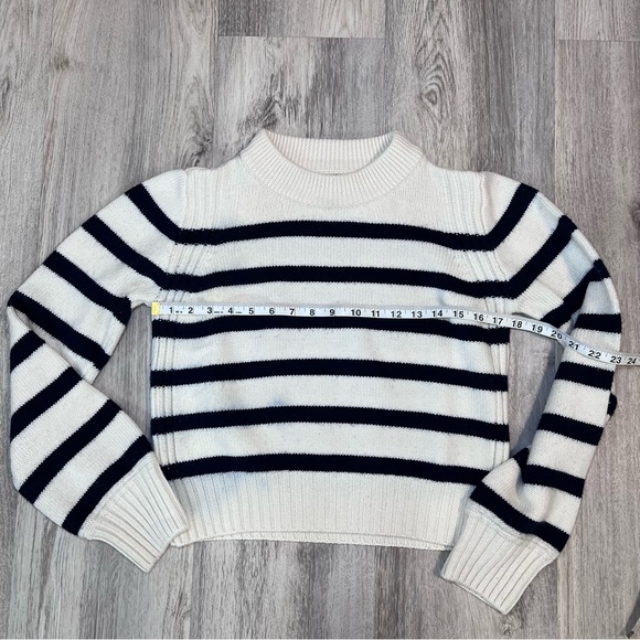 La Ligne Women's Crew Neck Sweater - Black and Cream Stripes Size Small - Picture 7 of 12